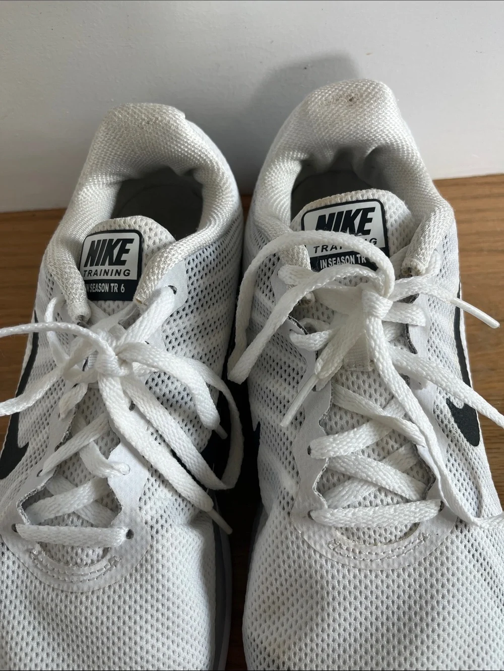 Nike White and Black Mesh Training Sneakers